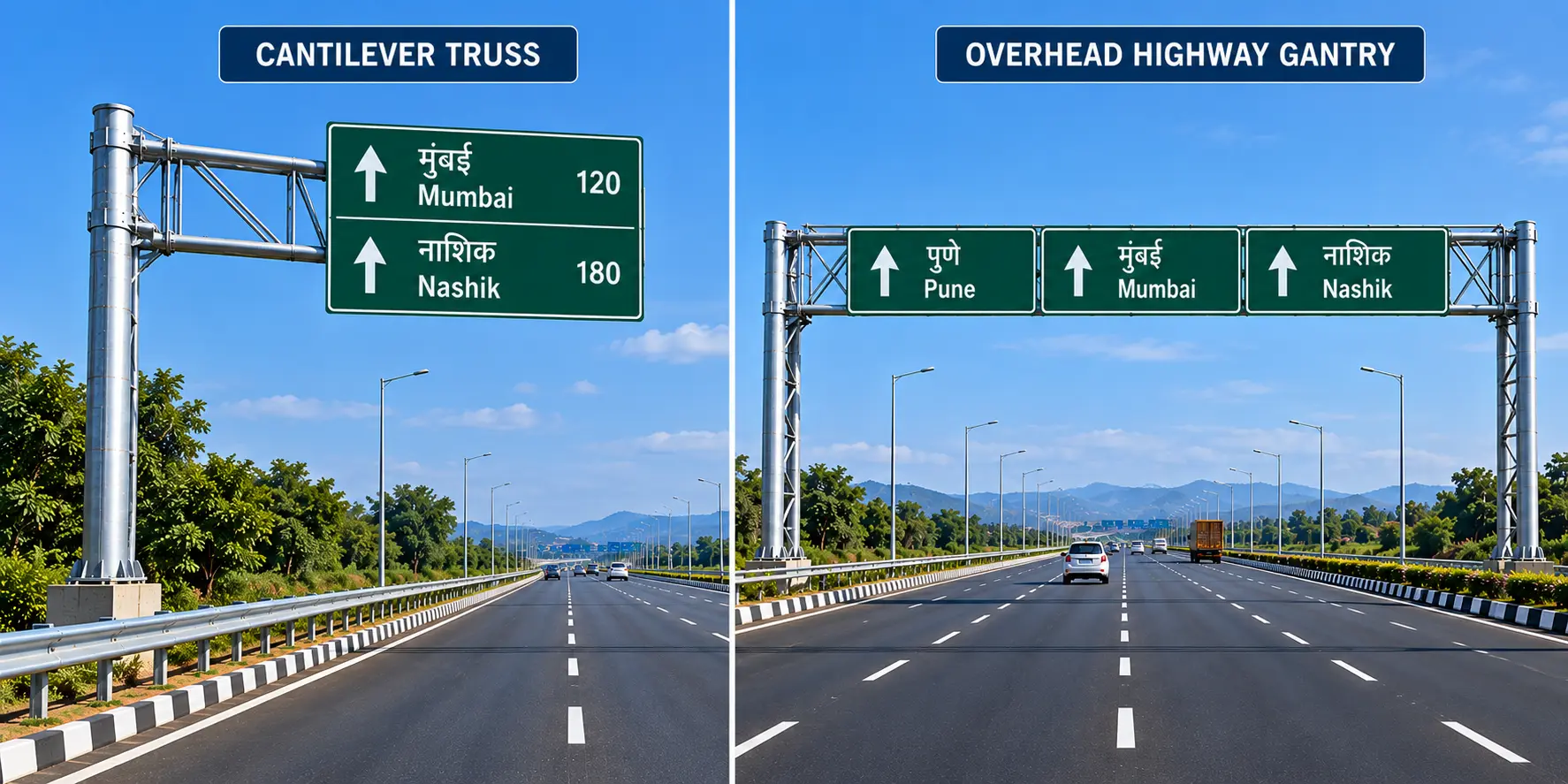 Highway Gantry and Retro-reflective Signs